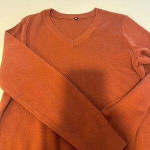 Rust V-Neck Sweater